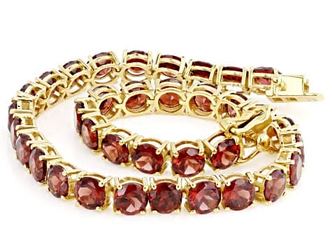 Garnet 18k Yellow Gold Over Sterling Silver Bracelet 26.10ctw