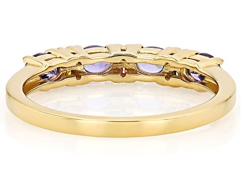 Tanzanite 18k Yellow Gold Sterling Silver Ring 0.64ctw