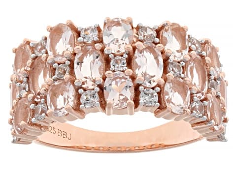 Peach Morganite 18k Rose Gold Over Sterling Silver Ring 2.45ctw