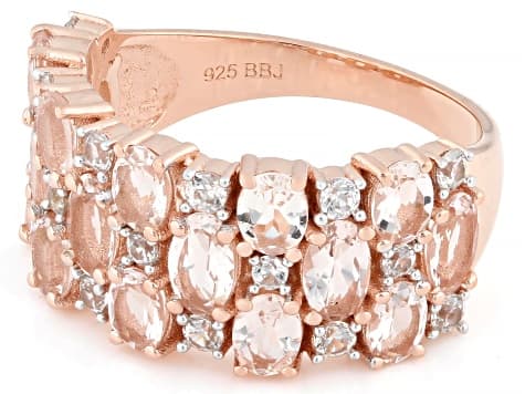 Peach Morganite 18k Rose Gold Over Sterling Silver Ring 2.45ctw