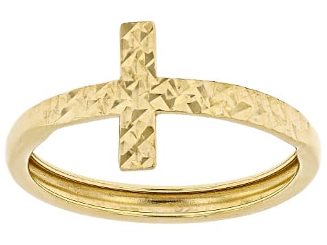 10K Gold Filled Textured Cross Ring