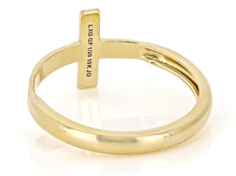 10K Gold Filled Textured Cross Ring