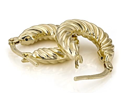 10K Gold Filled Textured Hoop Earrings