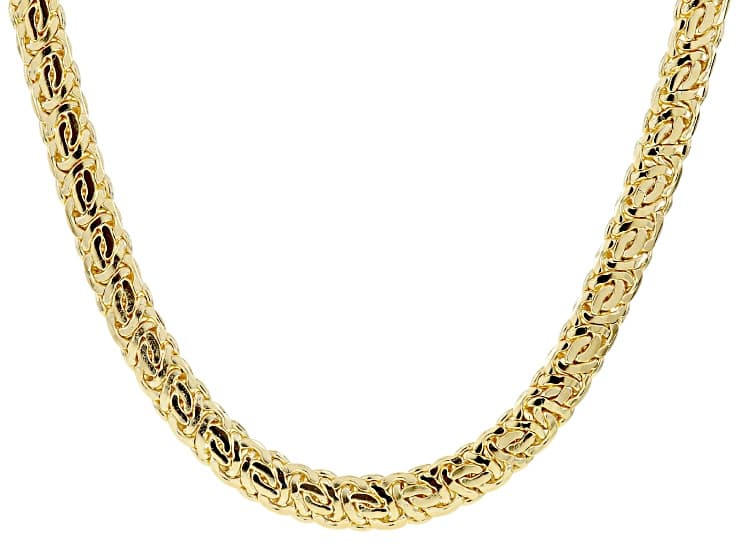 18k Yellow Gold Over Bronze Byzantine Necklace 20 inch