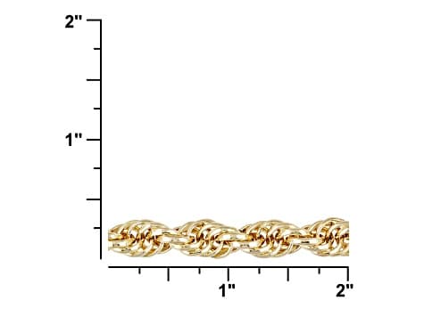 18K Yellow Gold Over Bronze Soft Rope Link 24 Inch Chain