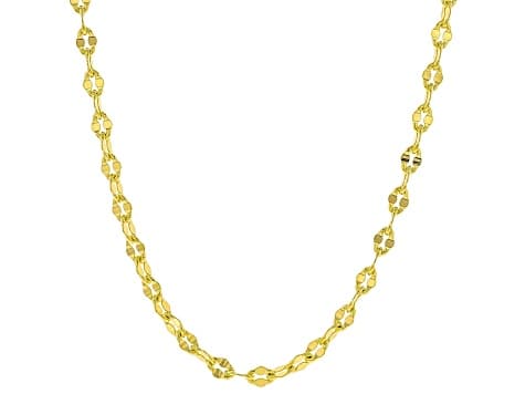 18k Yellow Gold Over Bronze Herringbone Mirror Rope Link Chain Set Of 3