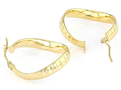 10k Yellow Gold Twist Hoop Earrings