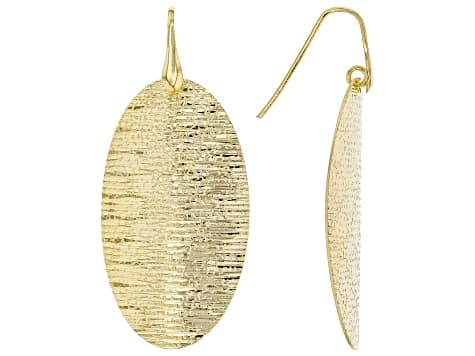 Moda Al Massimo® 18K Yellow Gold Over Bronze Oval Textured Hammered Earrings