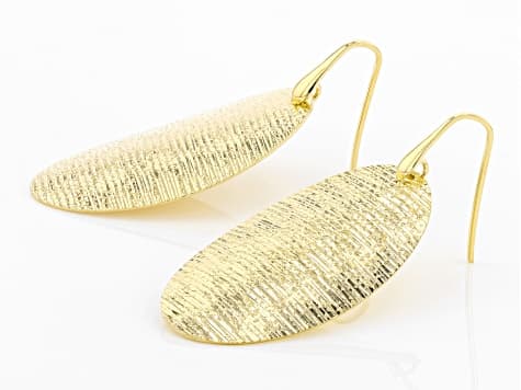 Moda Al Massimo® 18K Yellow Gold Over Bronze Oval Textured Hammered Earrings