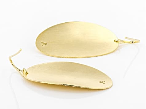 Moda Al Massimo® 18K Yellow Gold Over Bronze Oval Textured Hammered Earrings