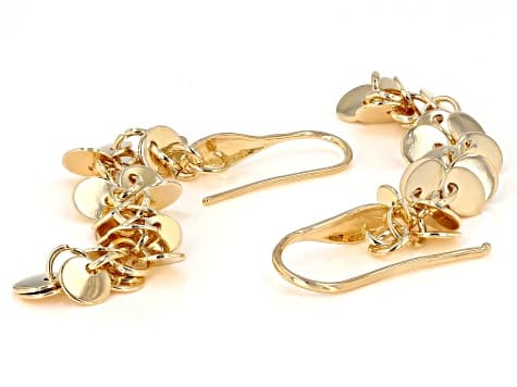 18K Yellow Gold Over Bronze Dangle Earrings