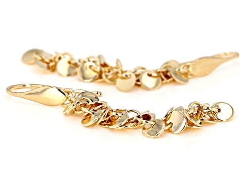 18K Yellow Gold Over Bronze Dangle Earrings