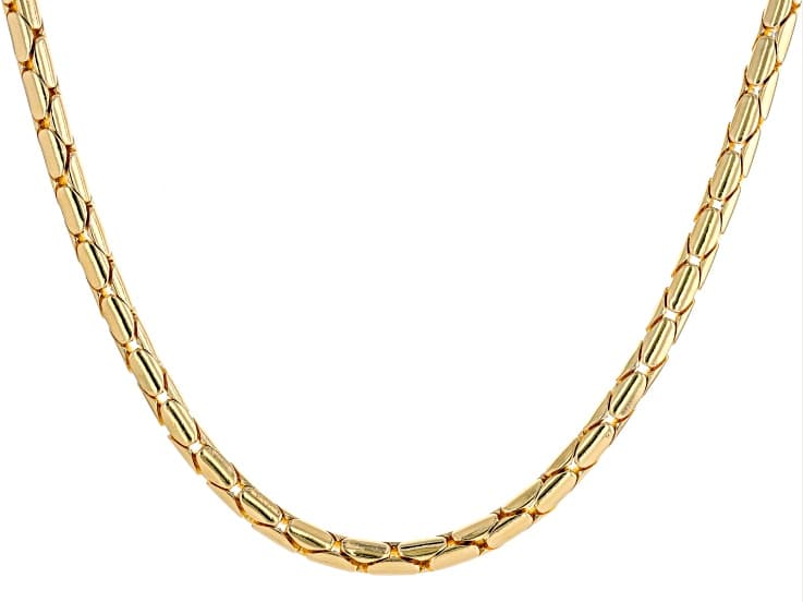 18k Yellow Gold Over Bronze 5.5mm Cardano 20 Inch Chain