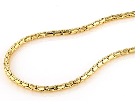 18k Yellow Gold Over Bronze 5.5mm Cardano 20 Inch Chain