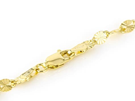 Moda Al Massimo® 18k Yellow Gold Over Bronze 3.5mm Sunburst Mirror Link 16 Inch Chain Set of 2