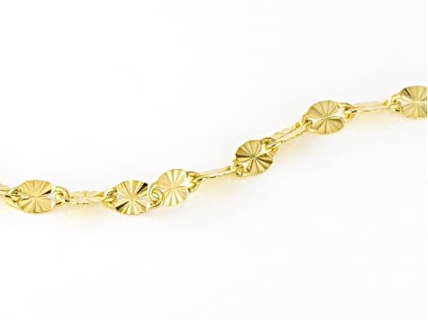 Moda Al Massimo® 18k Yellow Gold Over Bronze 3.5mm Sunburst Mirror Link 16 Inch Chain Set of 2