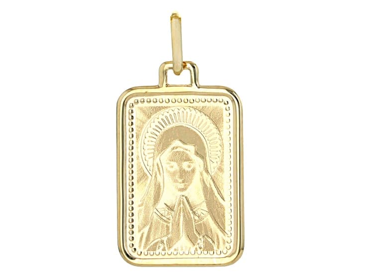 14k Yellow Gold "Praying Grace" Tag Pendant