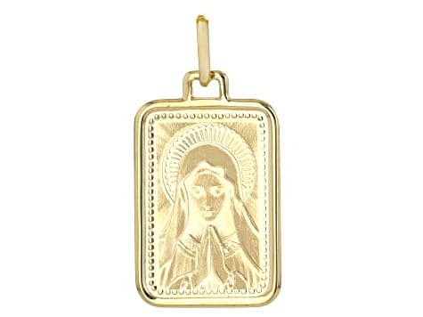 14k Yellow Gold "Praying Grace" Tag Pendant