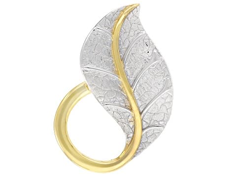 Rhodium And 18k Yellow Gold Over Sterling Silver Enhancer Pendant Converter