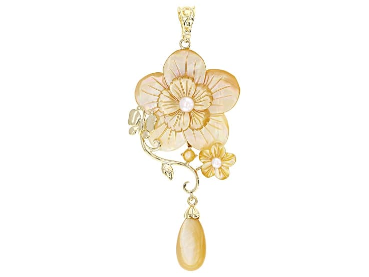 Golden South Sea Mother-Of-Pearl 18K Yellow Gold Over Sterling Silver Enhancer