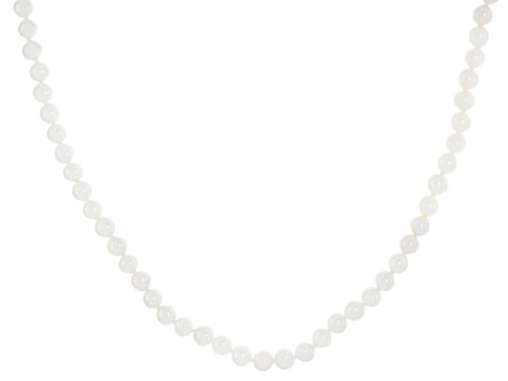 Genusis™ White Cultured Freshwater Pearl Rhodium Over Sterling Silver 20 Inch Strand Necklace