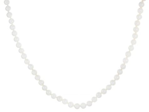 Genusisâ„¢ White Cultured Freshwater Pearl Rhodium Over Sterling Silver 20 Inch Strand Necklace