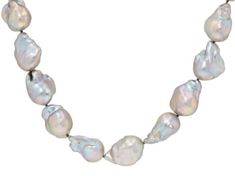Genusisâ„¢ 13-15mm Platinum Cultured Freshwater Pearl Rhodium Over Sterling Silver 24 Inch Necklace
