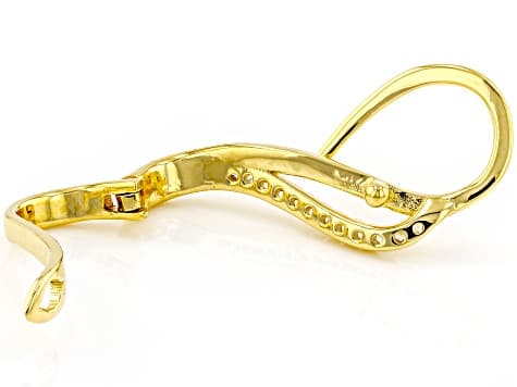 White Zircon 18k Yellow Gold Over Sterling Silver Enhancer Pendant Converter 0.05ctw