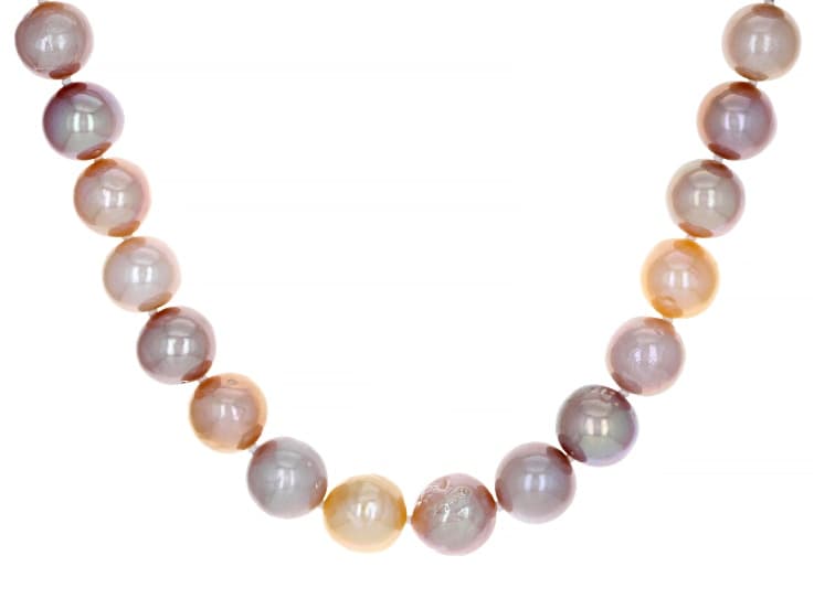 Multi-Color Cultured Freshwater Pearl Rhodium Over Sterling Silver 18 Inch Strand Necklace