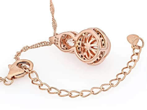 Peach Cultured Freshwater Pearl, Morganite & Zircon 18k Rose Gold Over Silver Pendant with Chain