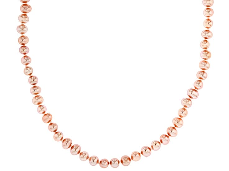 Pink Cultured Freshwater Bitsy Pearl Sterling Silver 18 Inch Strand Necklace