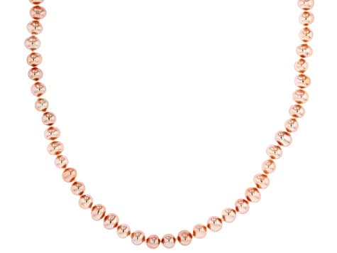 Pink Cultured Freshwater Bitsy Pearl Sterling Silver 18 Inch Strand Necklace