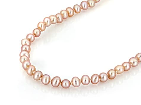 Pink Cultured Freshwater Bitsy Pearl Sterling Silver 18 Inch Strand Necklace