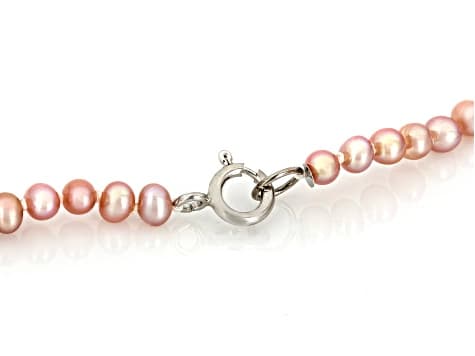 Pink Cultured Freshwater Bitsy Pearl Sterling Silver 18 Inch Strand Necklace
