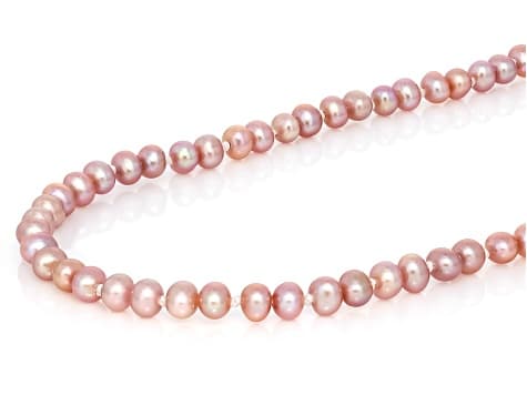 Lavender Cultured Freshwater Bitsy Pearl 14k Yellow Gold 18 Inch Strand Necklace