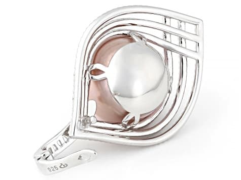 Genusis™ Lavender Cultured Freshwater Pearl With White Topaz Rhodium Over Silver Enhancer 1.95ctw