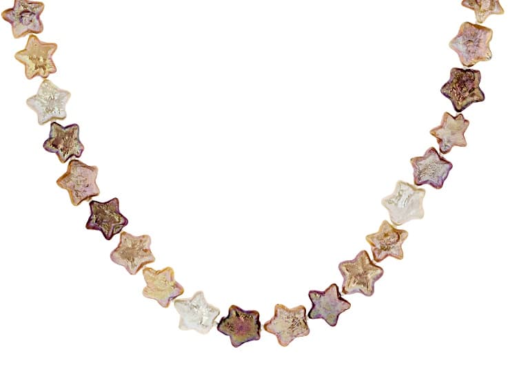 Multi-Color Cultured Freshwater Pearl Rhodium Over Sterling Silver 22 Inch Strand Necklace