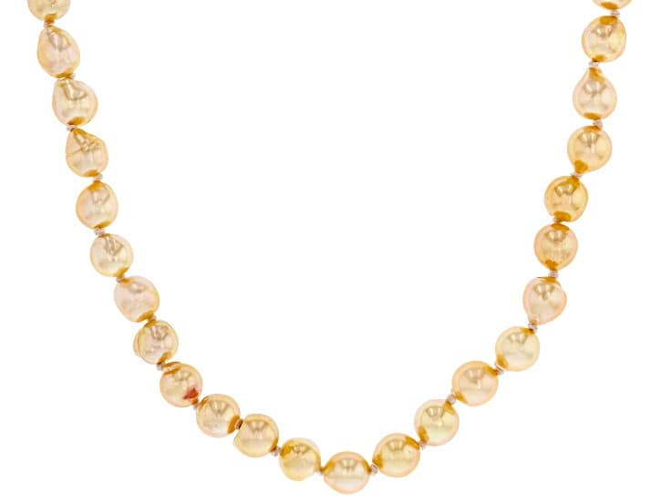 Candlelight Cultured Japanese Akoya Pearl Rhodium Over Sterling Silver 18 inch Strand Necklace
