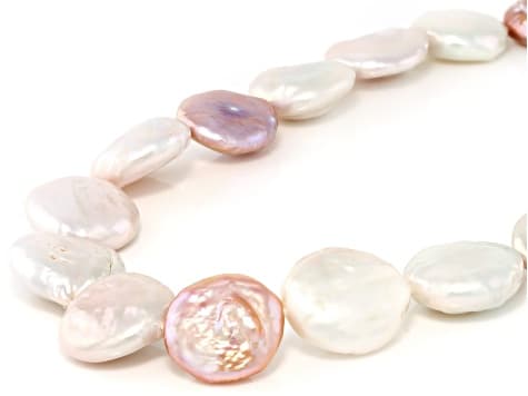Multi-Color Cultured Freshwater Pearl Rhodium Over Sterling Silver 20 Inch Strand Necklace
