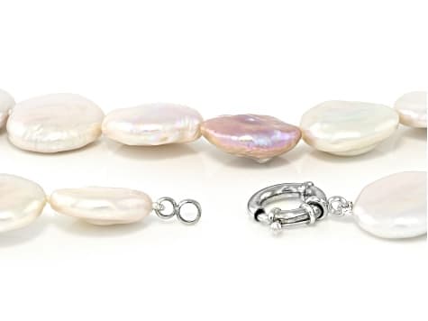 Multi-Color Cultured Freshwater Pearl Rhodium Over Sterling Silver 20 Inch Strand Necklace