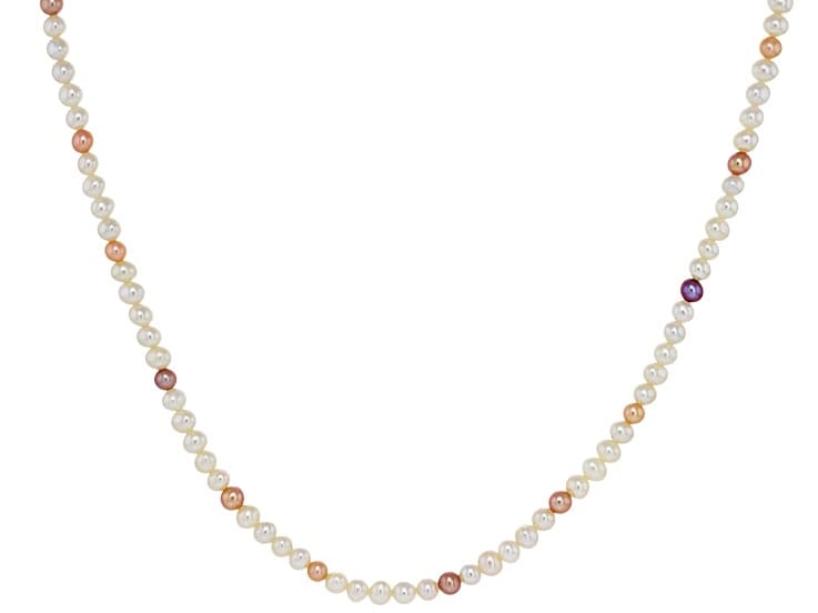 Genusis™ Multi-Color Cultured Freshwater Bitsy Pearl Rhodium Over Silver 18 Inch Strand Necklace