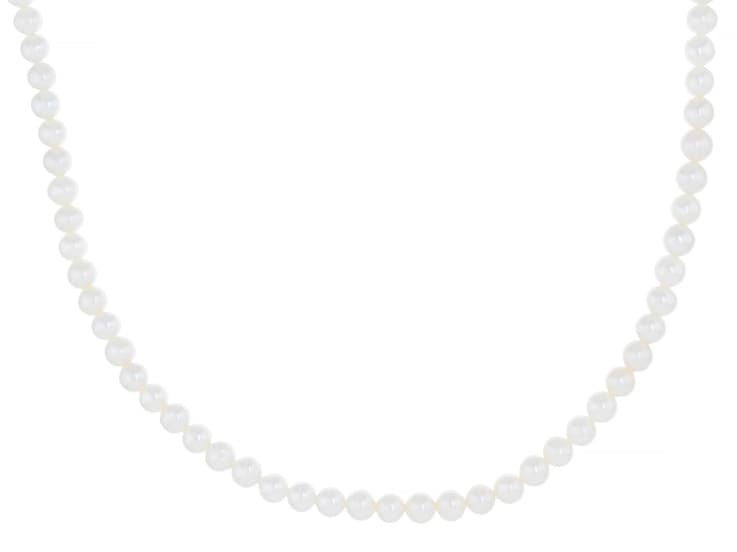 Genusis™ White Cultured Freshwater Pearl Rhodium Over Sterling Silver 18 Inch Strand Necklace