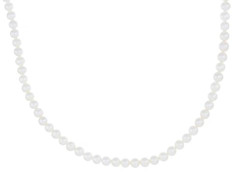 Genusis™ White Cultured Freshwater Pearl Rhodium Over Sterling Silver 18 Inch Strand Necklace