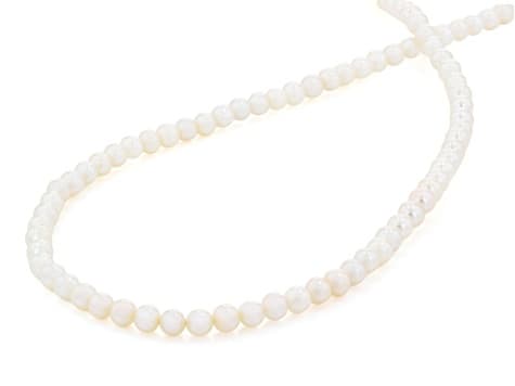White Cultured Freshwater Pearl Rhodium Over Sterling Silver 16 Inch Strand Necklace