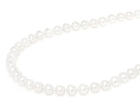 Genusis™ White Cultured Freshwater Pearl Rhodium Over Sterling Silver 22 Inch Strand Necklace