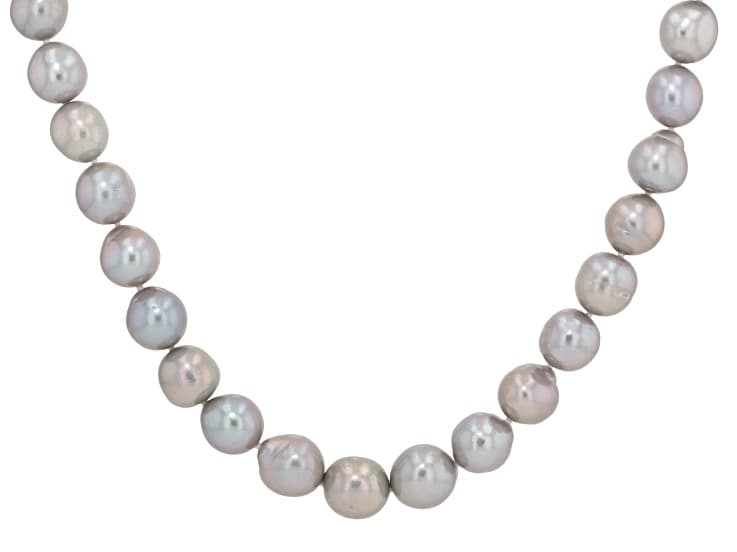Platinum Cultured Freshwater Pearl 18k Yellow Gold Over Sterling Silver 20 Inch Strand Necklace