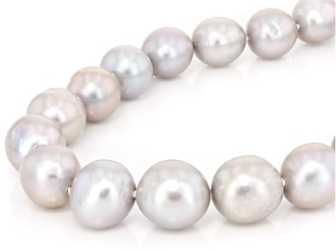 Platinum Cultured Freshwater Pearl 18k Yellow Gold Over Sterling Silver 20 Inch Strand Necklace