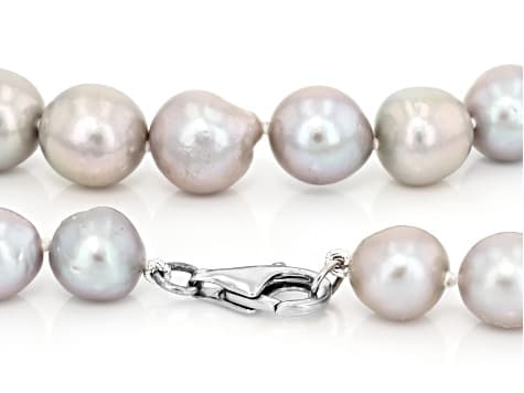 Platinum Cultured Freshwater Pearl 18k Yellow Gold Over Sterling Silver 20 Inch Strand Necklace