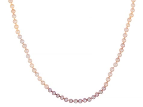 Genusisâ„¢ Multi-Color Cultured Freshwater Pearl Rhodium Over Sterling Silver 18 Inch Strand Necklace