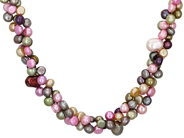 Multi Color Cultured Freshwater Pearl 32 Inch Necklace